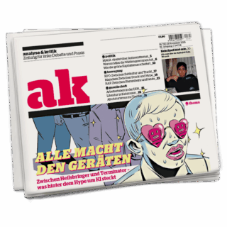 Titelseite von ak 720. Schlagzeile: Alle Macht den Geräten