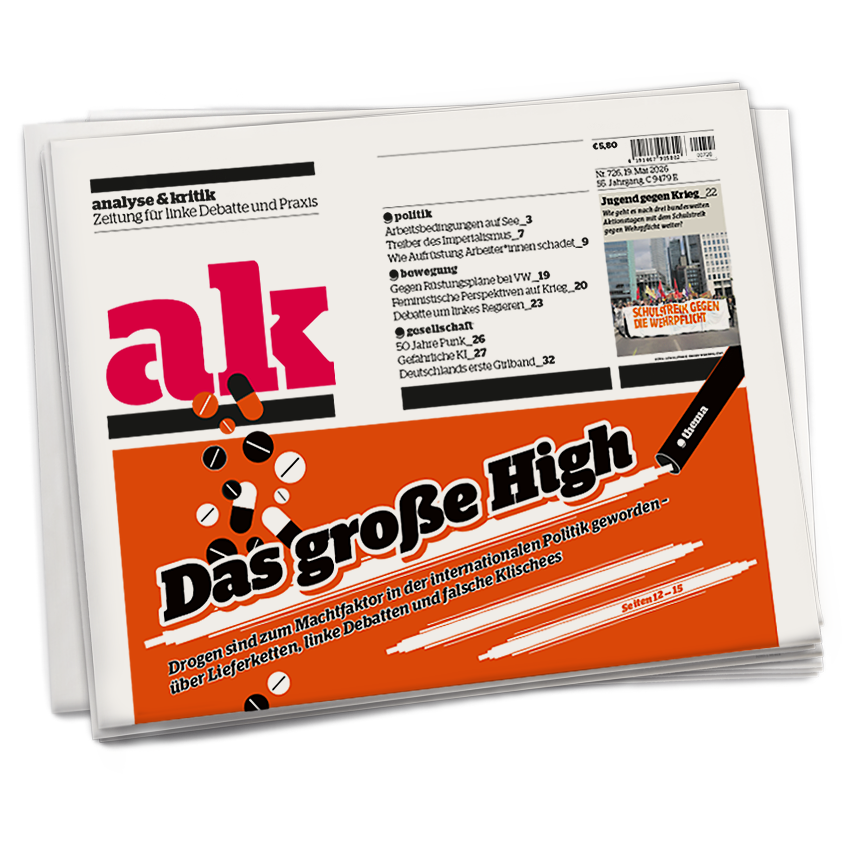 Titelseite von ak 726, Schlagzeile: Das große High